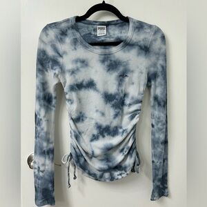 PINK Victoria's Secret Blue Tie-Dye Long Sleeve Tee